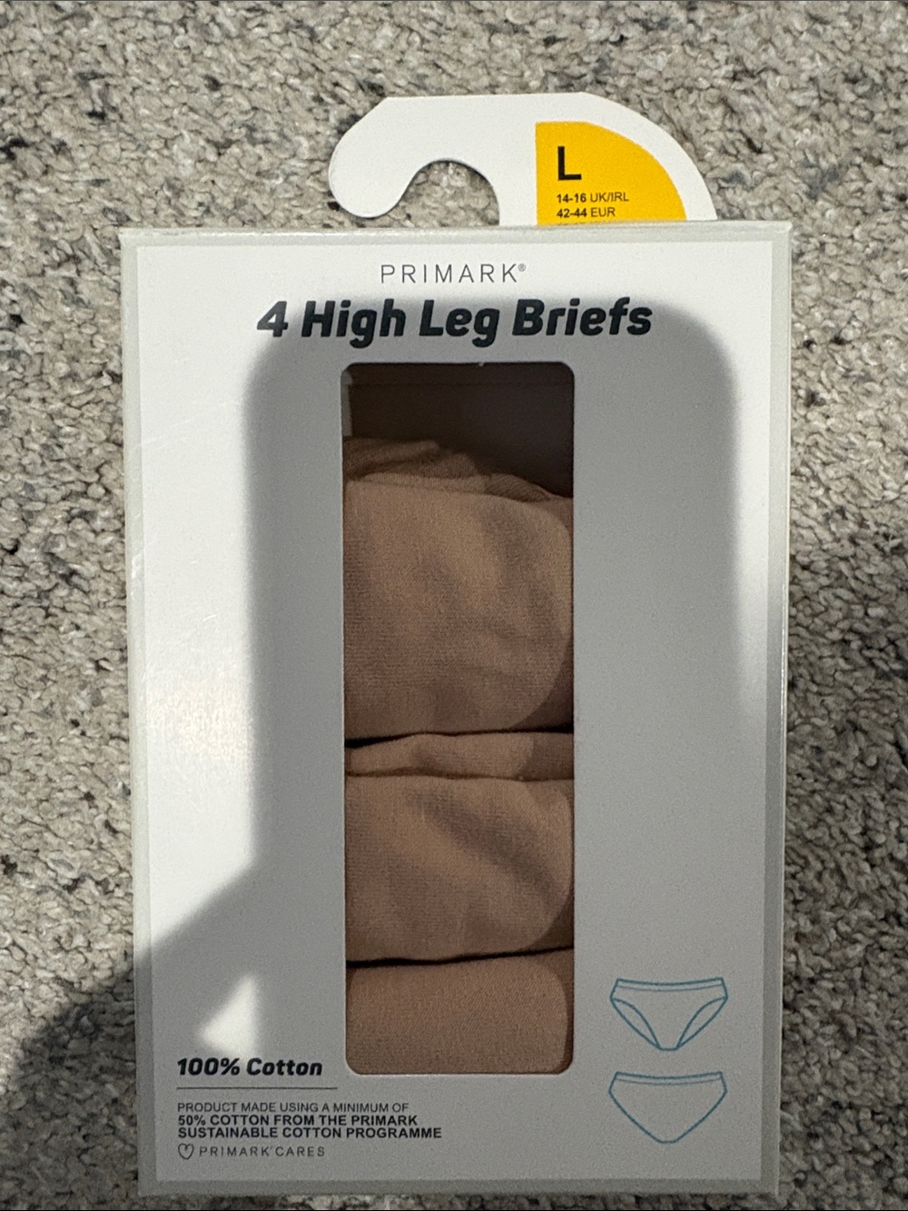 Primark Women's High Leg Briefs - Nude Beige (3 Pack)